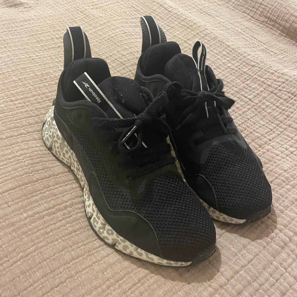 Black/Leopard Reebok Tennis Shoes - Picture 2 of 4